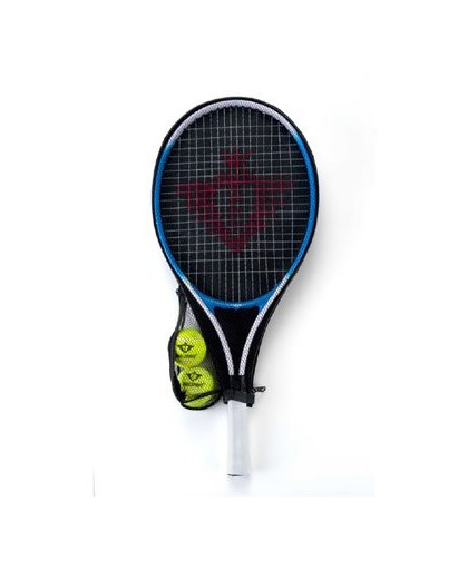 Angel Sports tennisracket met 2 ballen - 25 inch - blauw