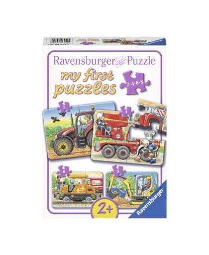 Ravensburger Mijn Eerste Puzzels puzzelset Op het werk - 2 + 4 + 6 + 8 stukjes