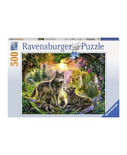 Ravensburger puzzel wolvenfamilie in de zonneschijn - 500 stukjes