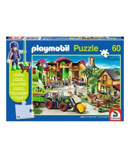 Schmidt Playmobil puzzel op de boerderij 60 stukjes