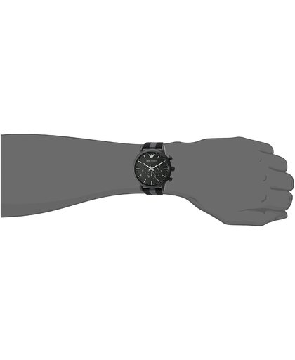 Emporio Armani Horloge Luigi staal/nato zwart-grijs AR1948