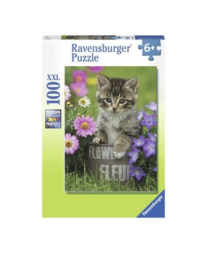 Ravensburger puzzel Kat tussen de bloemen - 100 stukjes