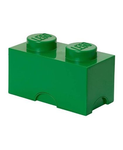 LEGO opbergbox brick 2 - donkergroen