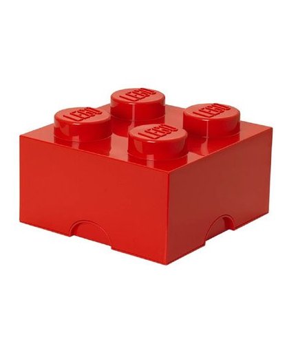 LEGO opbergbox brick 4 - rood