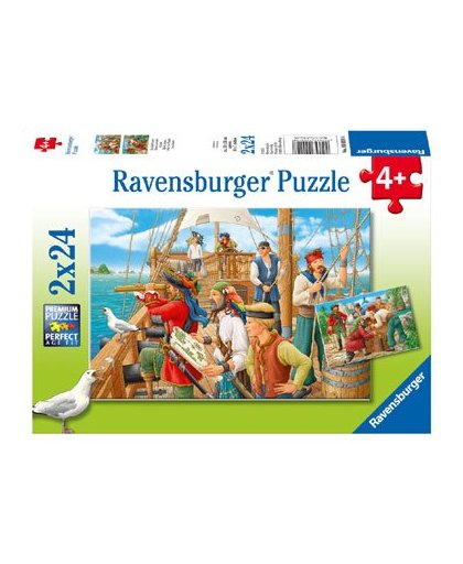 Ravensburger puzzelset Bij de piraten - 2 x 24 stukjes