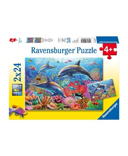 Ravensburger puzzelset Kleurrijke onderwaterwereld - 2 x 24 stukjes