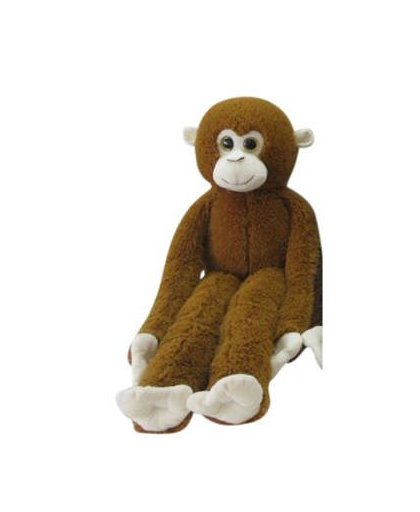 Knuffel aap met lange armen - donkerbruin