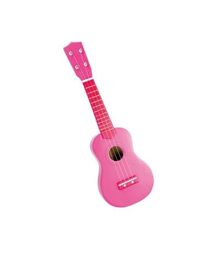 iGirl houten ukulele met plectrum - roze