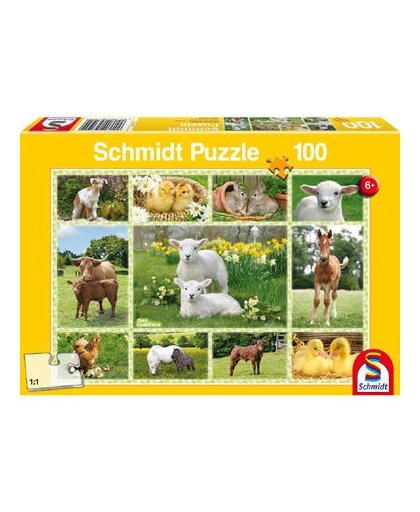 Animal Babies at the Farm puzzel - 100 stukjes