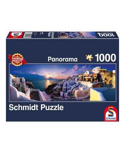 Panorama zonsondergang in Santorini puzzel - 1000 stukjes