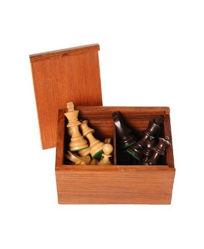 Set schaakstukken no.3 gepolijst palmhout-lood verzwaard - 76 mm