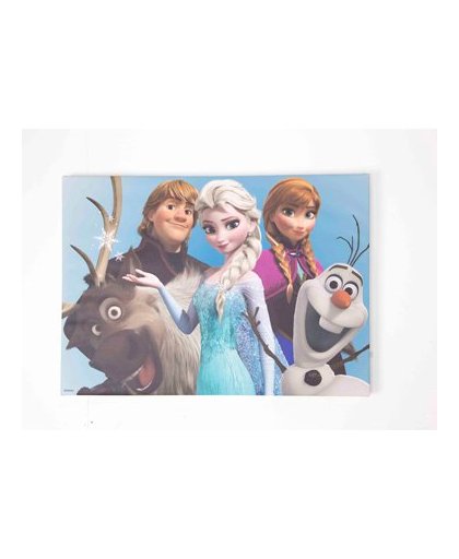 Disney Frozen canvas groepsknuffel - 70 x 50 cm - mdf - multikleur