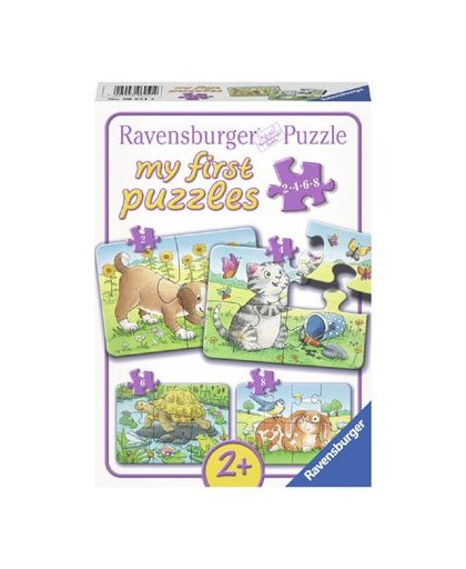 Ravensburger Mijn eerste puzzel puzzelset Schattige huisdieren - 2 + 4 + 6 + 8 stukjes