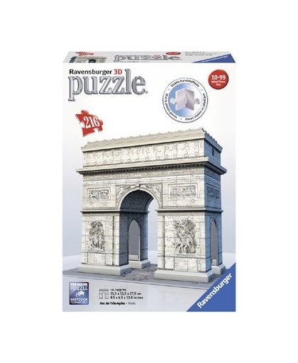 Ravensburger 3D-puzzel Arc de Triomphe in Parijs - 216 stukjes