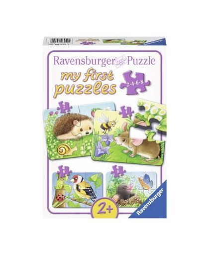 Ravensburger Mijn eerste puzzels Dieren in de tuin puzzelset - 2 + 4 + 6 + 8 stukjes