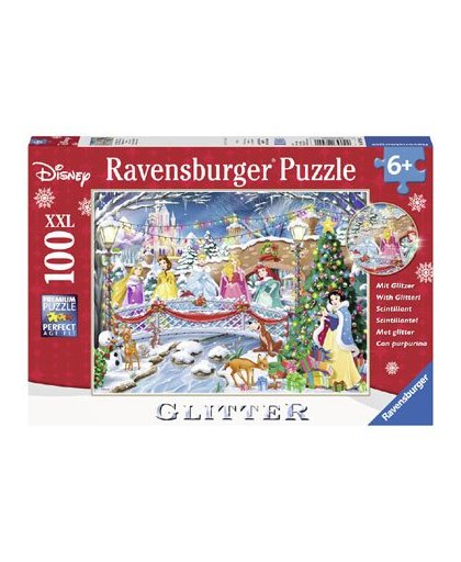 Ravensburger Disney Princess XXL puzzel Kerst met glitter - 100 stukjes