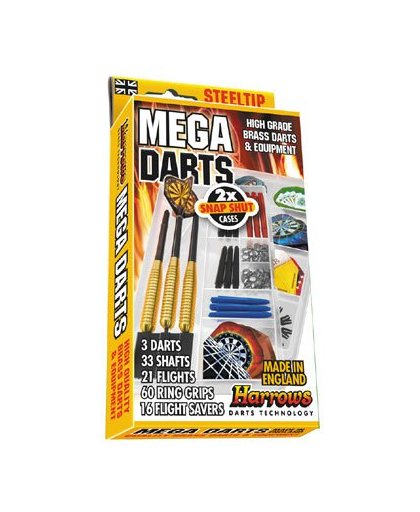 Harrows steeltip dartpijlen mega darts - giftset
