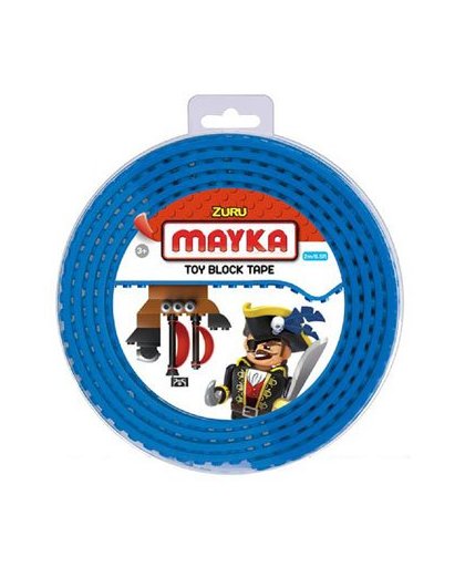 Mayka speelgoed blok tape 2 noppen - 2 meter - geel