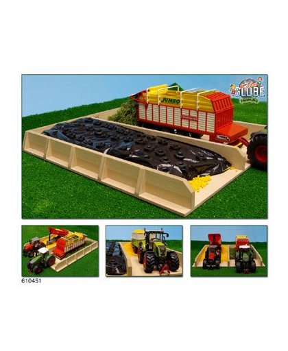 Kids Globe Farming sleufsilo - hout - 38 x 46 x 5 cm voor tractoren 1:32