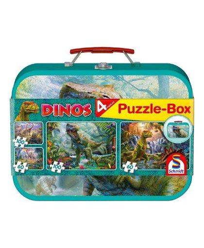 Dino's puzzle-box - 2x60 en 2x100 stuks