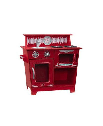 Klassieke houten kitchenette - rood