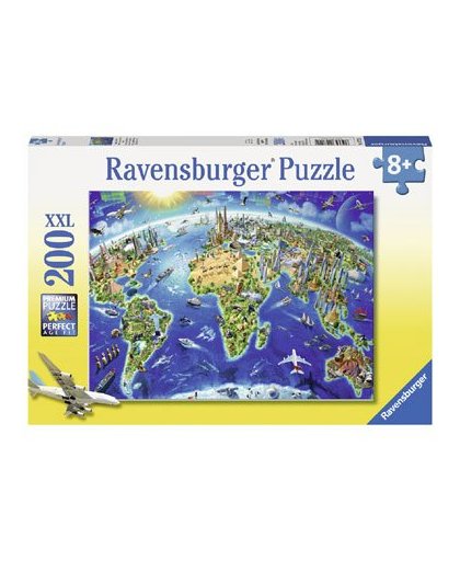 Ravensburger XXL puzzel de wereld in symbolen - 200 stukjes