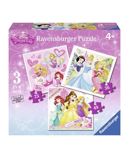 Ravensburger Disney Princess puzzelset - 25 + 36 + 49 stukjes
