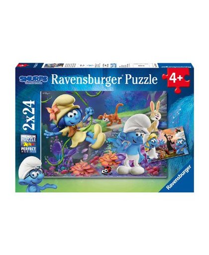 Ravensburger puzzelset Smurfen het verloren dorp - 2 x 24 stukjes