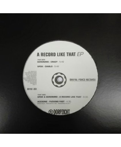 DJ Acesone,  Geronimo,  sPDK     A Record Like That EP