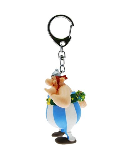 Keychain Obelix In Love Holding Flowers