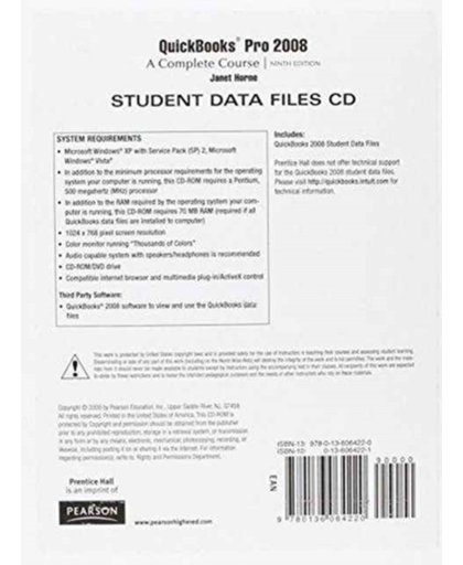 Student CD to accompany Quickbook Pro 2008 Complete