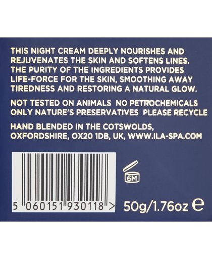 ila-spa Night Cream for Rejuvenating Skin Cells 50g