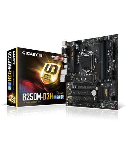 Gigabyte GA-B250M-D3H Intel® B250 LGA 1151 (Socket H4) Mini ATX moederbord