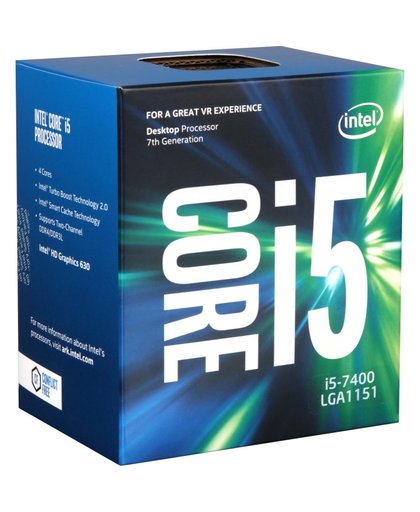 Intel Core ® ™ i5-7400 Processor (6M Cache, up to 3.50 GHz) 3GHz 6MB Smart Cache Box