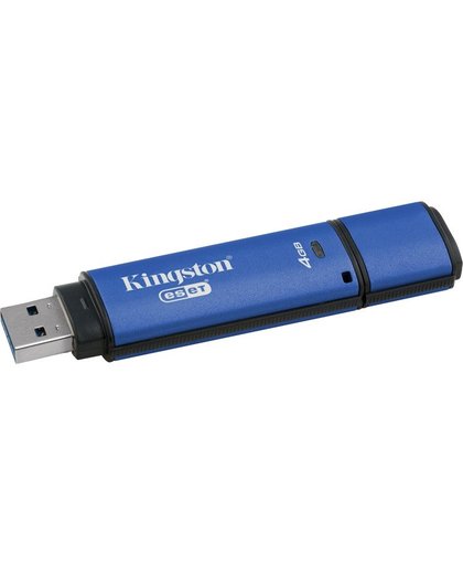 Kingston Technology DataTraveler Vault Privacy 3.0 Anti-Virus 4GB 4GB USB 3.0 (3.1 Gen 1) USB-Type-A-aansluiting Blauw USB flash drive