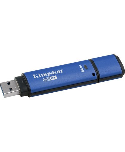 Kingston Technology DataTraveler Vault Privacy 3.0 Anti-Virus 8GB 8GB USB 3.0 (3.1 Gen 1) USB-Type-A-aansluiting Blauw USB flash drive