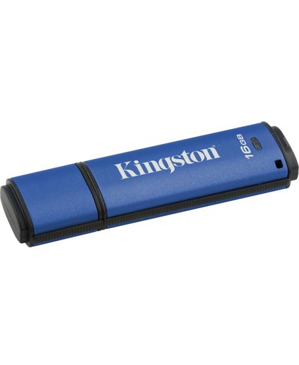 Kingston Technology DataTraveler Vault Privacy 3.0 with Management 16GB 16GB USB 3.0 (3.1 Gen 1) USB-Type-A-aansluiting Zwart, Blauw USB flash drive