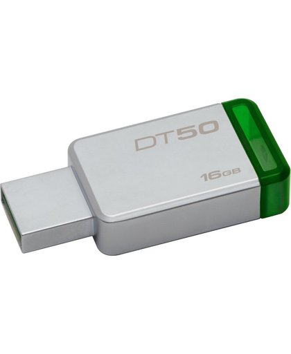 Kingston Technology DataTraveler 50 16GB USB flash drive 3.0 (3.1 Gen 1) USB-Type-A-aansluiting Groen, Zilver