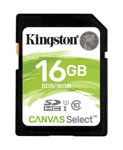 Kingston Technology Canvas Select flashgeheugen 16 GB SDHC Klasse 10 UHS-I