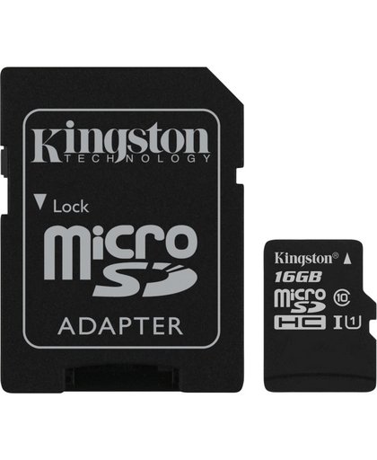 Kingston Technology Canvas Select flashgeheugen 16 GB MicroSDHC Klasse 10 UHS-I