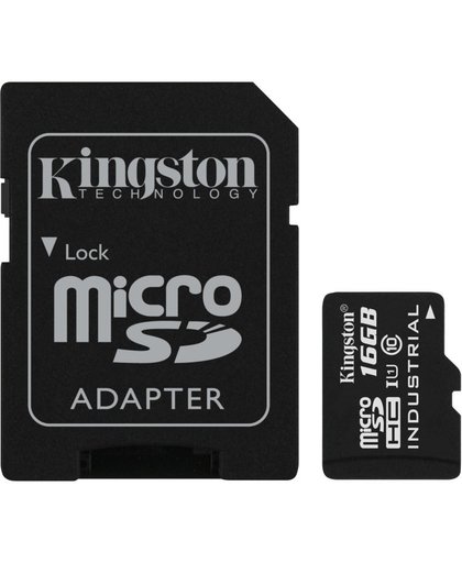 Kingston Technology Industrial Temperature microSD UHS-I 16GB flashgeheugen MicroSDHC Klasse 10