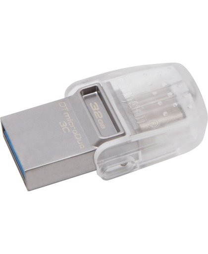 Kingston Technology DataTraveler microDuo 3C 32GB 32GB USB 3.0 (3.1 Gen 1) USB-Type-A-aansluiting USB Type-C-connector Zilver USB flash drive
