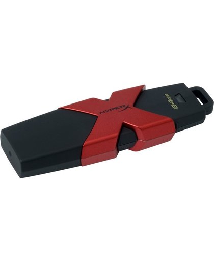 HyperX 64GB 64GB USB 3.0 (3.1 Gen 1) USB-Type-A-aansluiting Zwart, Rood USB flash drive