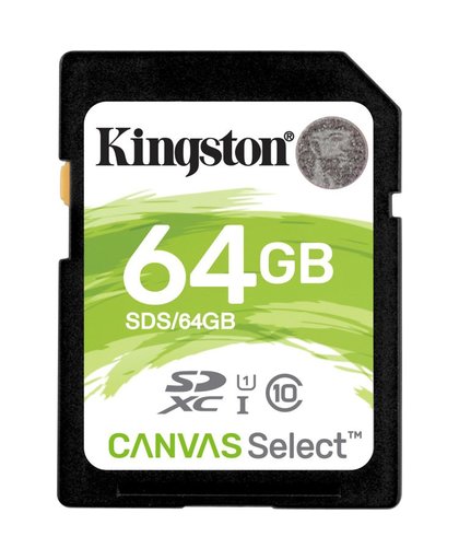 Kingston Technology Canvas Select flashgeheugen 64 GB SDXC Klasse 10 UHS-I