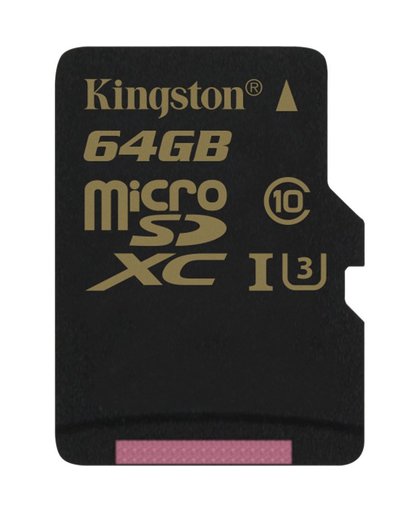 Kingston Technology Gold microSD UHS-I Speed Class 3 (U3) 64GB flashgeheugen MicroSDHC Klasse 3