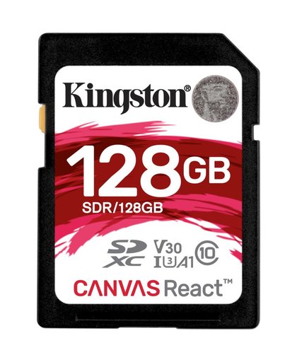 Kingston Technology SD Canvas React flashgeheugen 128 GB SDXC Klasse 10 UHS-I