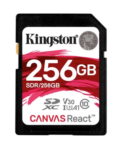 Kingston Technology SD Canvas React flashgeheugen 256 GB SDXC Klasse 10 UHS-I