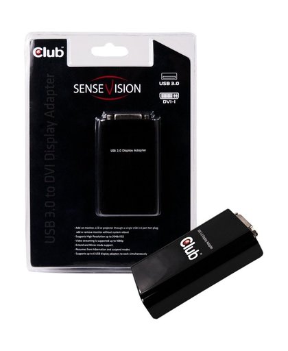 CLUB3D SenseVision USB3.0 to DVI-I Graphics Adapter
