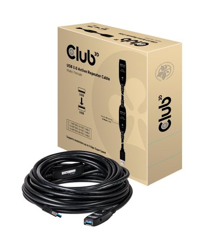 CLUB3D USB 3.0 Active Repeater Cable 15 Meter M/F