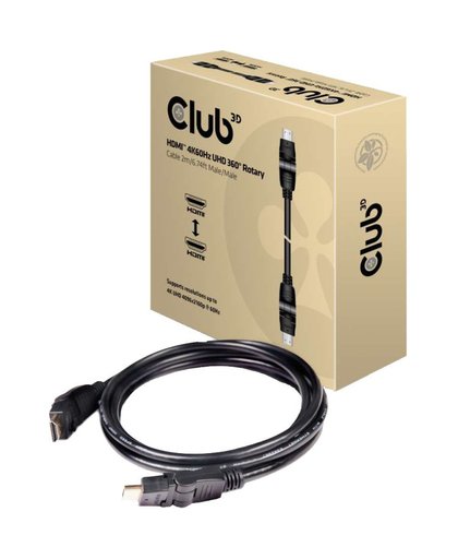 CLUB3D HDMI 2.0 4K60Hz UHD 360 Degree Rotary cable 2 meter